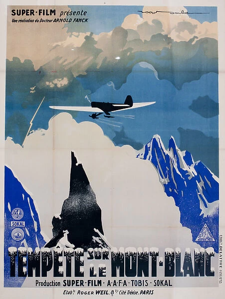 Advertisement for a film, Tempete sur le Mont-Blanc
