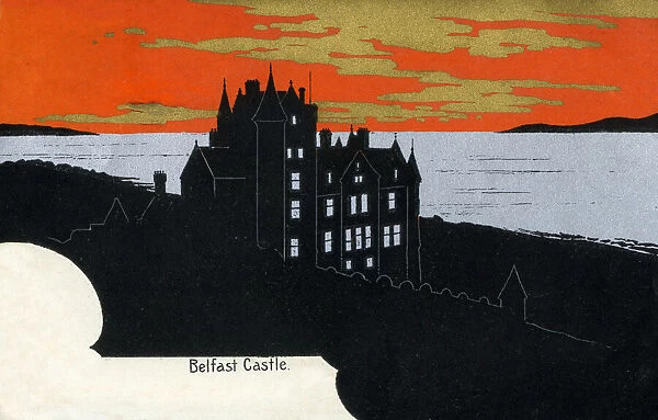 Belfast Castle on the slopes of Cavehill Country Park, Belfast, Northern Ireland. Date: circa 1909