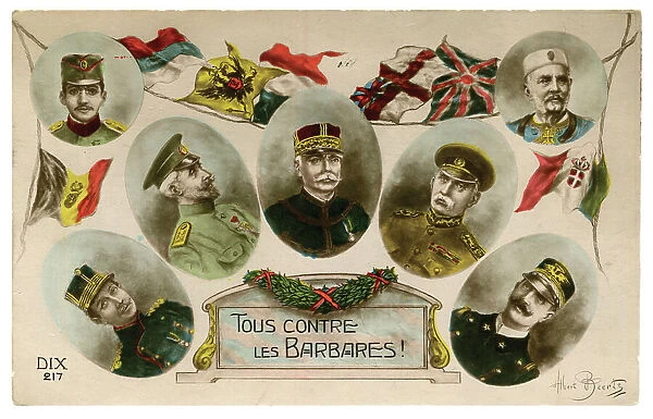 Cameo portraits of seven Allied Generals