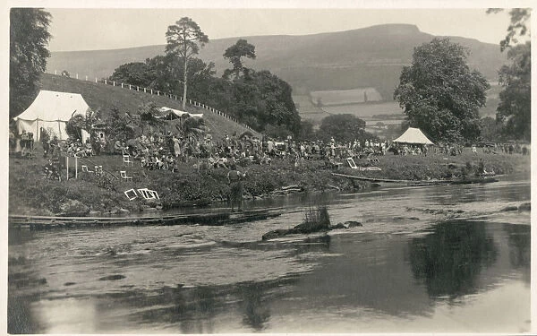 Fly Fishing competition on the River Usk, Brecon, Wales