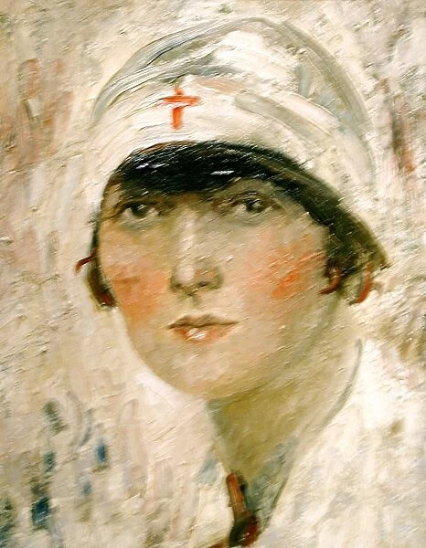 Head and shoulders portrait of a WW1 nurse
