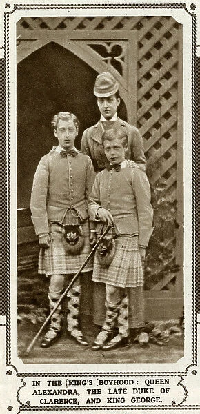 Princess Alexandra of Wales with her two eldest sons