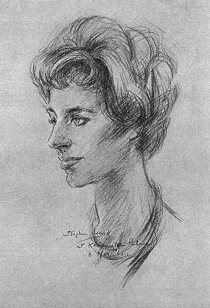 Princess Margaret, as sketched by Stephen Ward, 1961