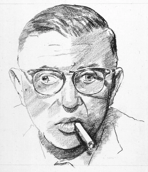 Sartre  /  Smoking Cigarette