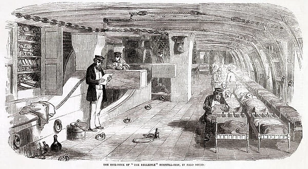The sick deck of the Belleisle hospital ship in Faro Sound
