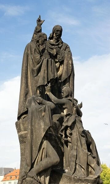 Statue of St. Cyril and St. Methodius. Prague. Czech Republi