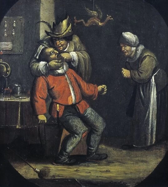 Dentist pulling a tooth, 18th century