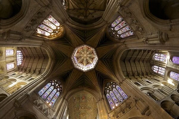 Ely Cathedral interior, lantern and nave, Ely, Cambridgeshire, England, United Kingdom