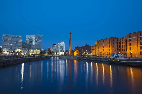 United Kingdom, England, Merseyside, Liverpool, Canning Dock, View of docks looking