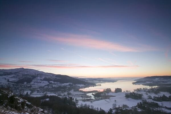 Dawn over Lake Windermere in the Lake District UK