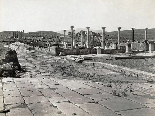 ALGERIA: ROMAN RUINS. Ruins of a Roman market at Timgad, Algeria