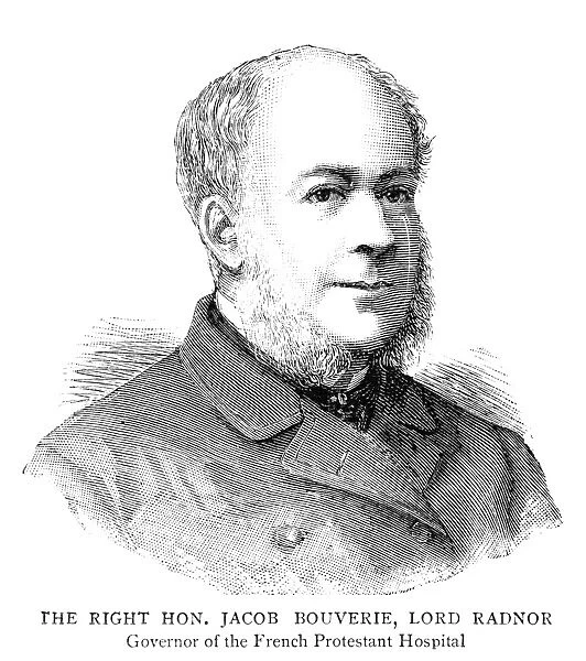 JACOB PLEYDELL-BOUVERIE (1815-1889). 4th Earl of Radnor. Engraving, English, 1885