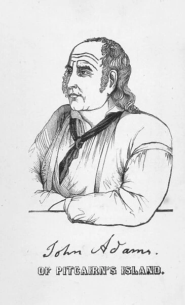 PITCAIRN ISLAND: JOHN ADAMS (c1760-1829). Alias Alexander Smith, the last surviving mutineer of HMS Bounty. Wood engraving, 1855
