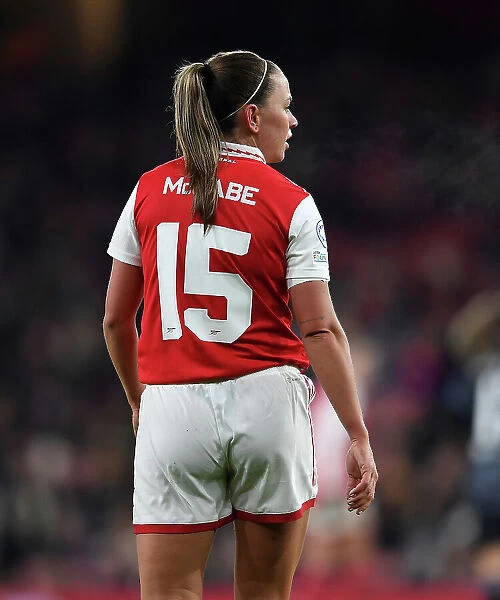 Arsenal FC: Kim Little's Intense Focus in the Changing Room Before Arsenal vs Olympique Lyonnais, UEFA Women's Champions League (2022-23)