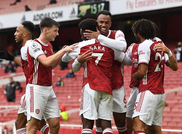 Arsenal's Bukayo Saka Scores First Goal in Emirates Stadium Win Against Sheffield United (2020-21)