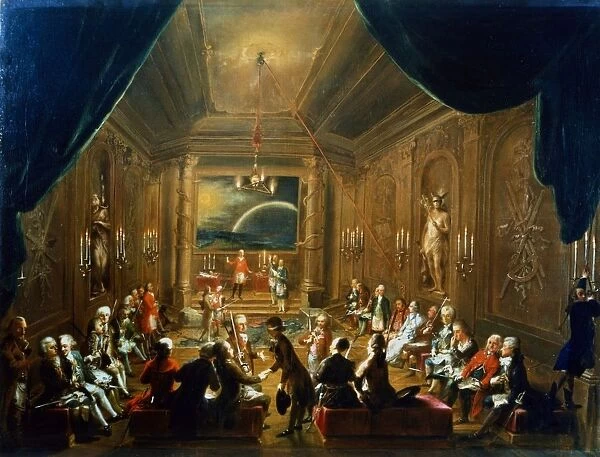 Meeting of the Masonic Lodge, Vienna. Anonymous, 1790. This was the lodge to