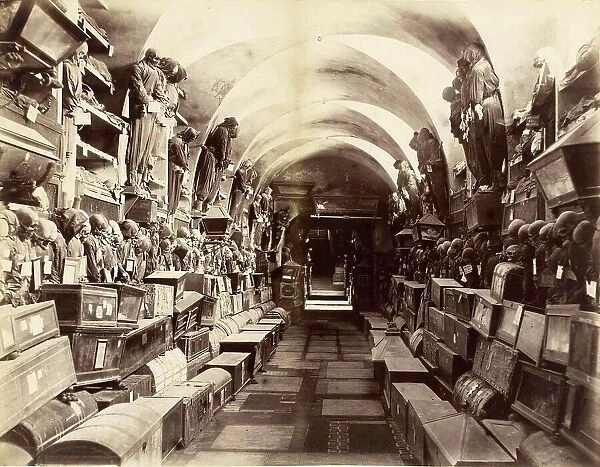 The Capuchin Crypt of Palermo, Le Catacombe dei Cappuccini, extensive crypt complex under the Capuchin monastery in Palermo and, with its natural mummies, one of the most famous burial grounds in the world, c
