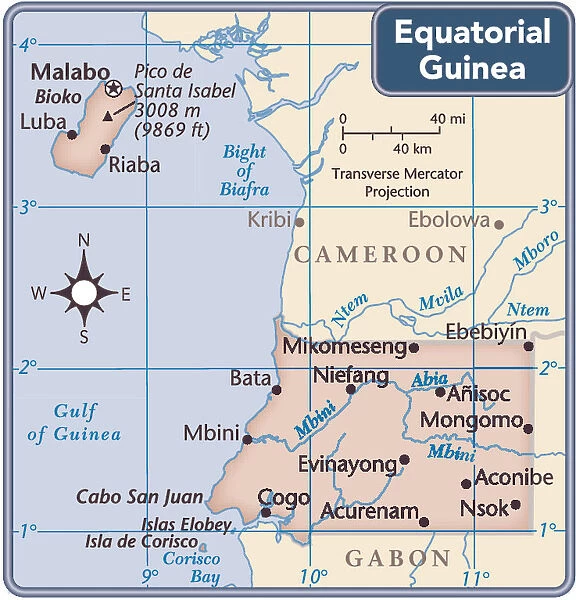 Equatorial Guinea country map