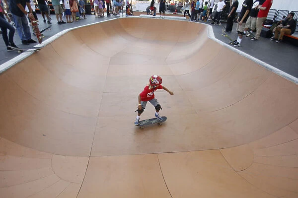 Youngsters participate in a skateboard festival on the Kennedy Centers Front