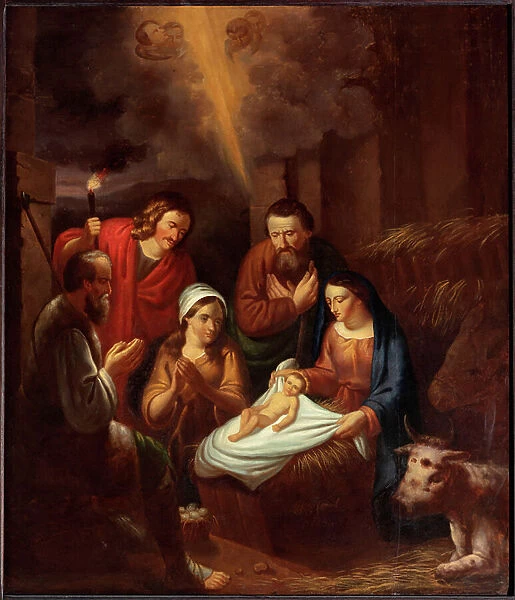 Adoration of the Shepherds, 18th century, signed under G J Smael (?) (oil on canvas)