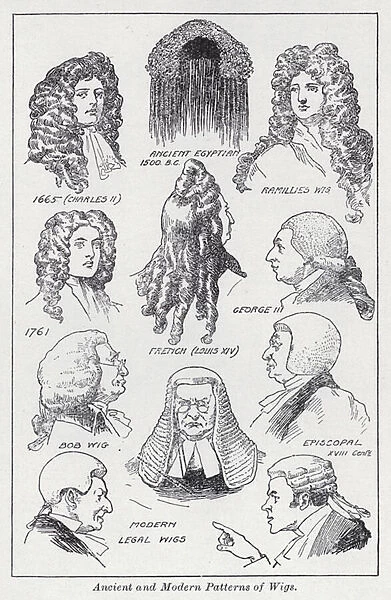 Ancient and modern patterns of wigs (litho)