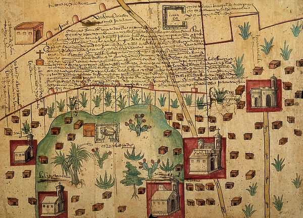 Ayer MS 1801 Map 1: Map of lands in the Tultepec and Jaltocan regions adjacent to