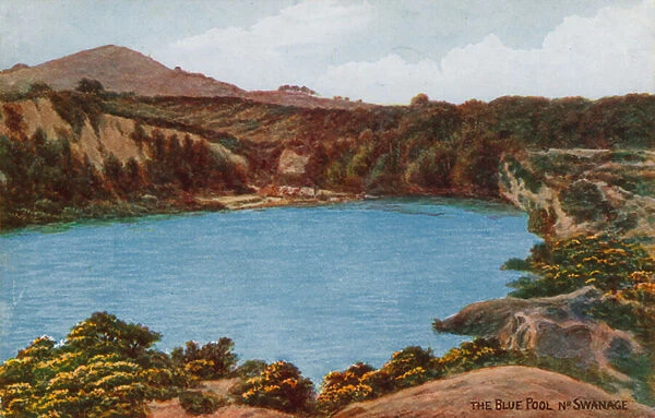 The Blue Pool, Nr Swanage (colour litho)