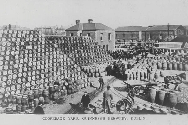 Cooperage yard, Guinness Brewery, Dublin, Ireland (b  /  w photo)