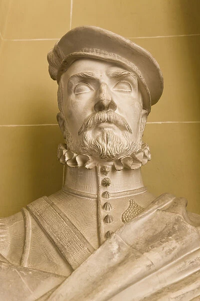 Copy of a portrait bust of Hernan Cortes (plaster)