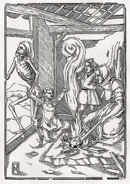 Death comes for the Child, from Der Todten Tanz, published Basel, 1843 (litho)