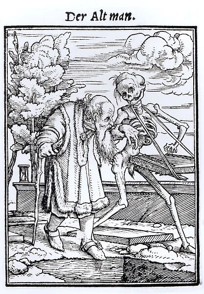 Death and the Old Man, from The Dance of Death, engraved by Hans Lutzelburger, c