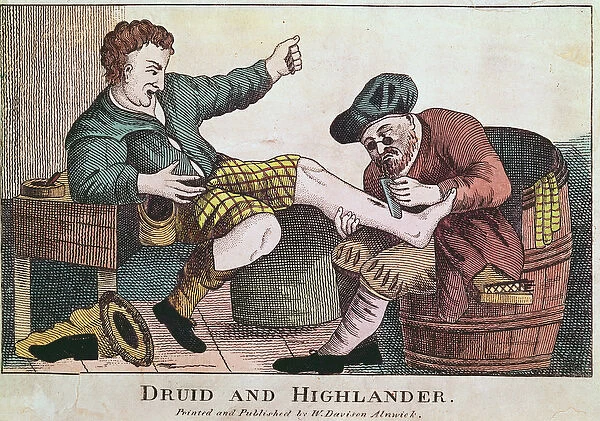 Druid and Highlander, 1815 (etching)
