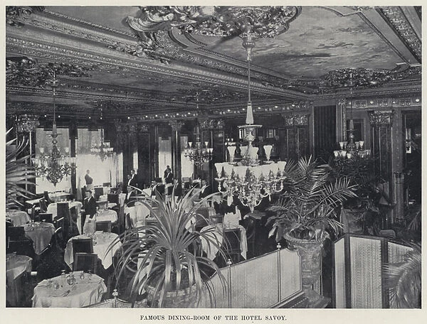 Famous Dining-Room of the Hotel Savoy (b  /  w photo)