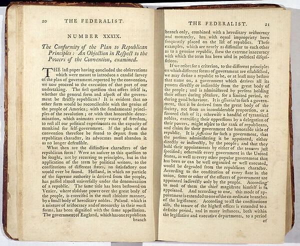 The Federalist, published in 1788 (print)
