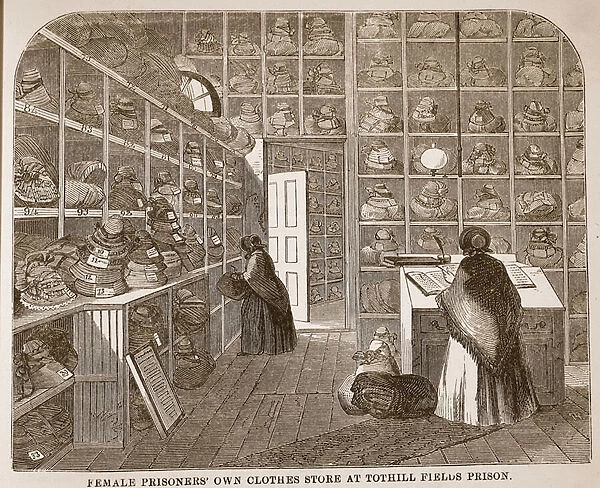 Female prisoners own clothes store at Tothill Fields Prison