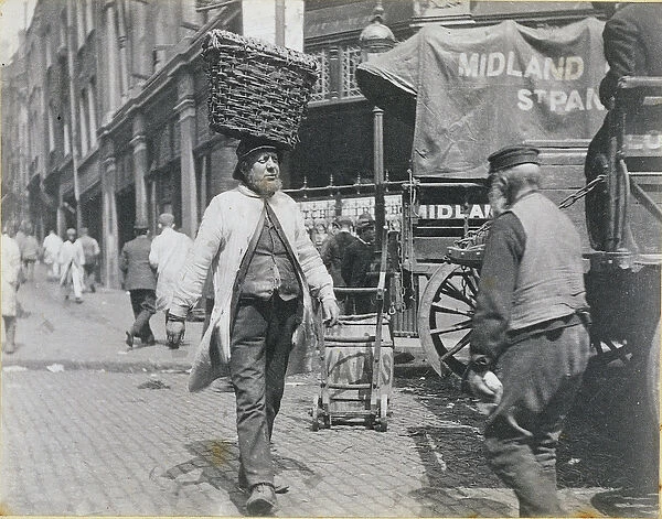 Fish Porters at Billingsgate Market, 1893 (b  /  w photo)