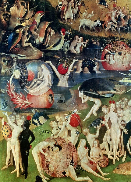 The Garden of Earthly Delights: Allegory of Luxury, detail of the central panel, c