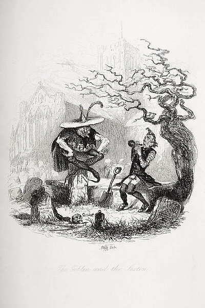 The Goblin and the Sexton, illustration from The Pickwick Papers by Charles Dickens