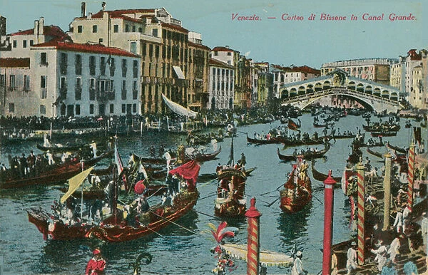 Grand Canal, Venice. Postcard sent in 1913