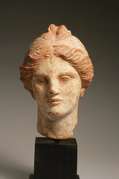 Head of a woman, Hellenistic, 3rd-1st century BC (polychrome terracotta) (see also 270385