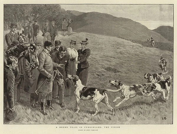 A Hound Trail in Cumberland, the Finish (litho)