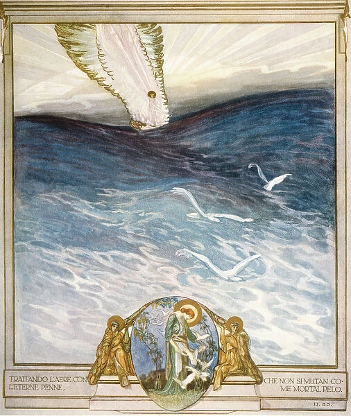 Illustration for Dantes Divine Comedy, Purgatory, Canto II: 35, 1921
