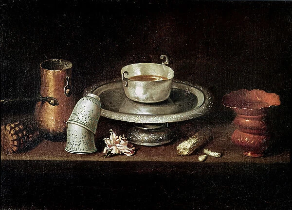 Still Life with a Bowl of Chocolate, or Breakfast with Chocolate, c. 1640 (oil on canvas)