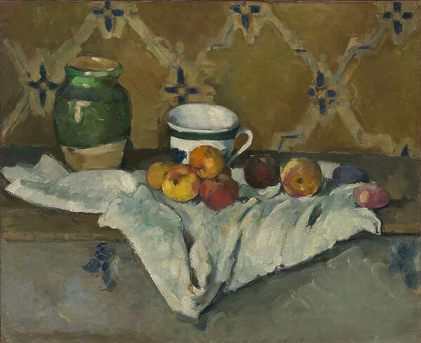 Still Life with Jar, Cup, and Apples, c. 1877 (oil on canvas)