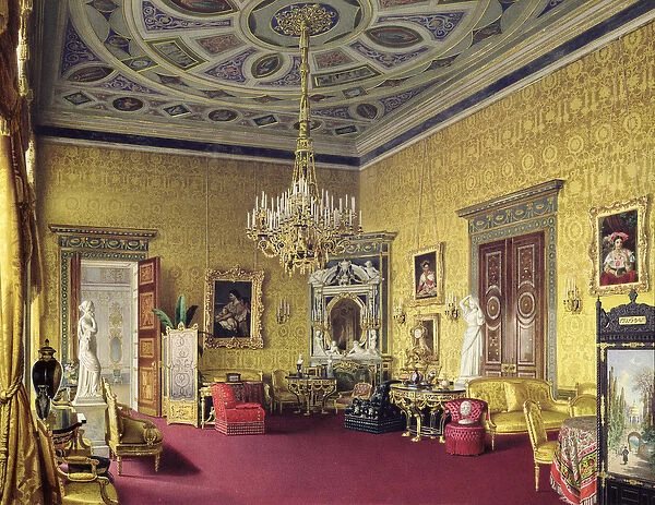 The Lyons Hall in the Catherine Palace at Tsarskoye Selo, 1859 (w  /  c on paper)