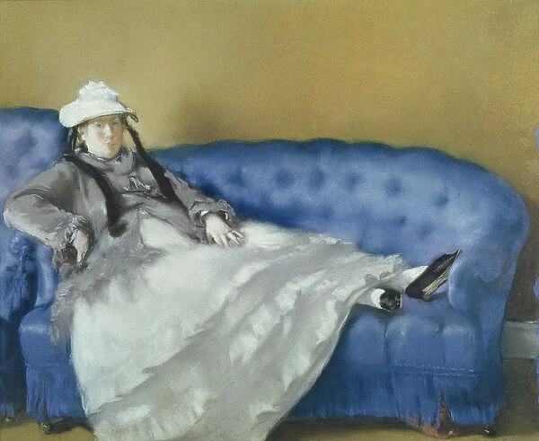 Madame Manet on a Blue Sofa, 1874 (pastel on paper)
