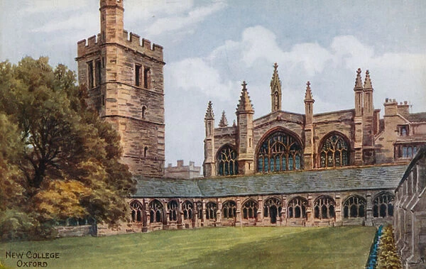 New College, Oxford (colour litho)