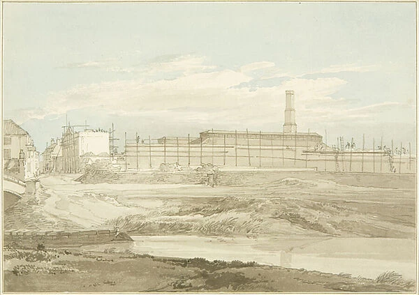 New Gas Works, 1821 (pencil & w  /  c on paper)