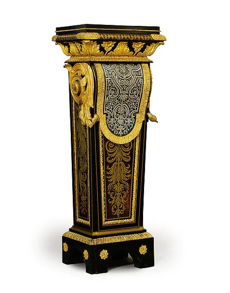 One of a pair of Louis XV marquetry pedestals, possibly commissioned by Claude-Francois