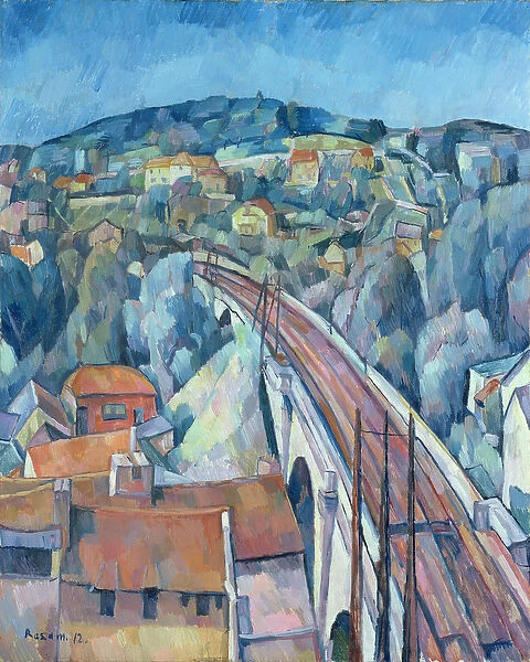 The Railway Bridge at Meulen (oil on canvas)